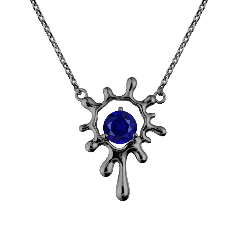 Liquid Sapphire Necklace - LUO Jewelry #metal_black finish sterling silver