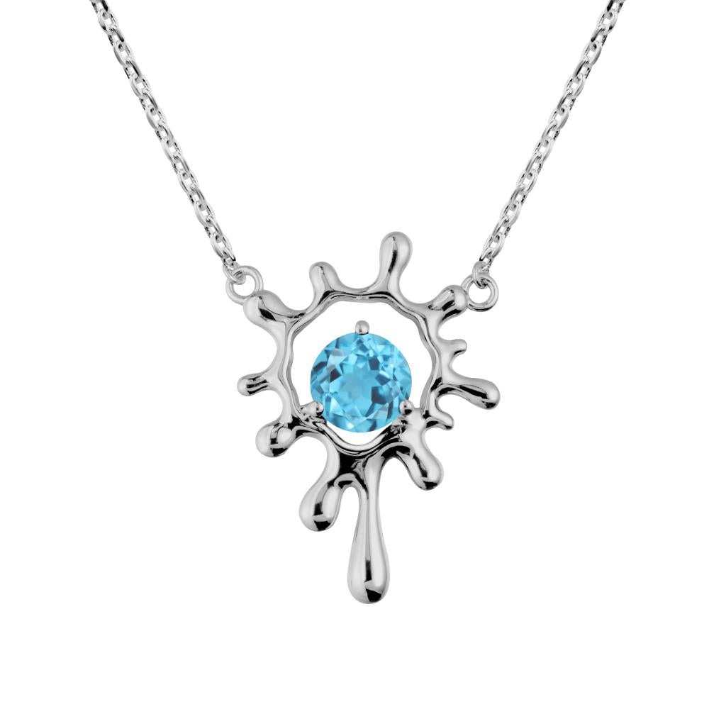 Liquid Swiss Blue Topaz Necklace - LUO Jewelry #metal_platinum