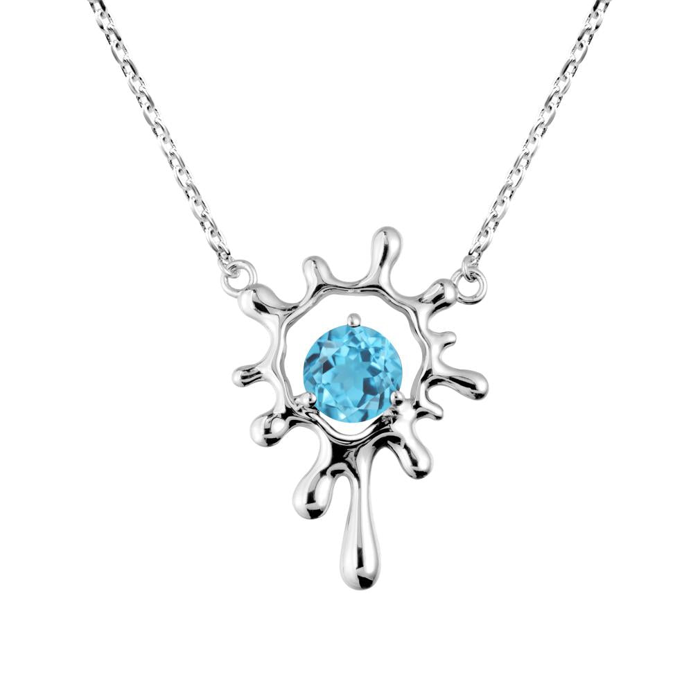 Liquid Swiss Blue Topaz Necklace - LUO Jewelry #metal_sterling silver