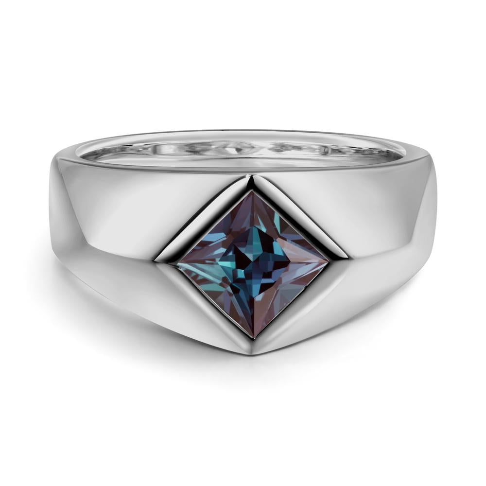 Men's Alexandrite Kite Set Ring - LUO Jewelry #metal_platinum