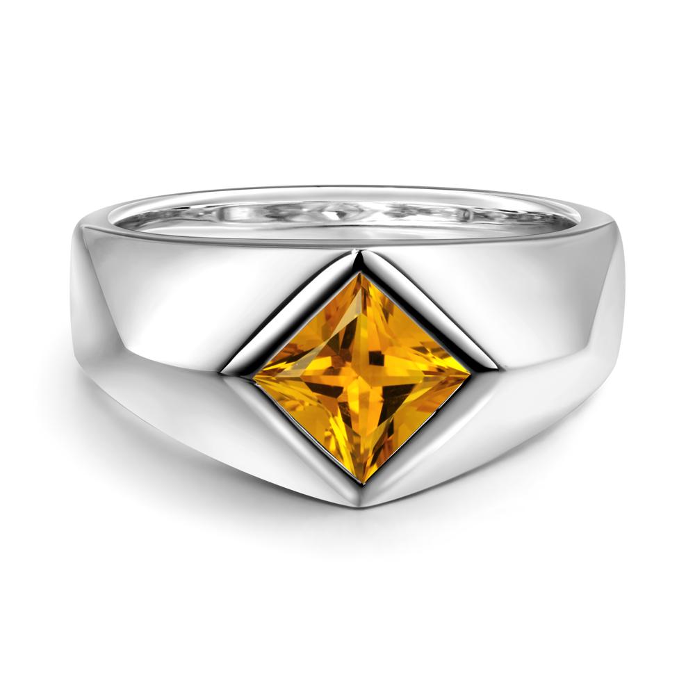 Men's Citrine Kite Set Ring - LUO Jewelry #metal_sterling silver