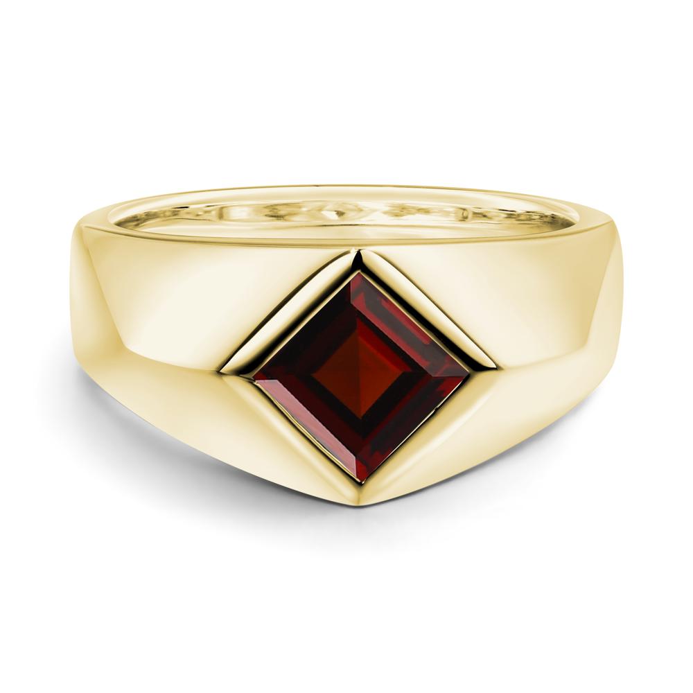 Men's Garnet Kite Set Ring - LUO Jewelry #metal_18k yellow gold