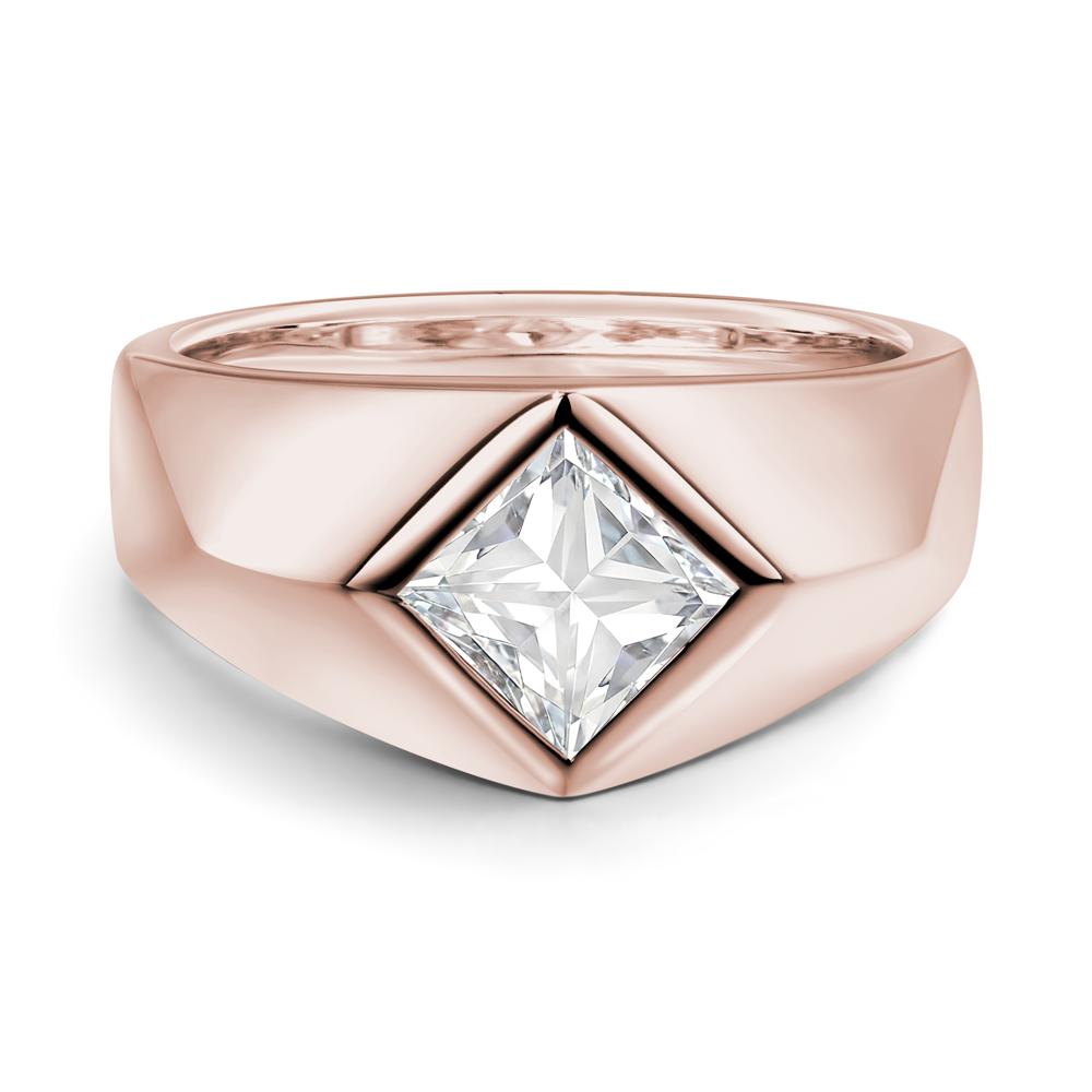 Men's Moissanite Kite Set Ring - LUO Jewelry #metal_14k rose gold