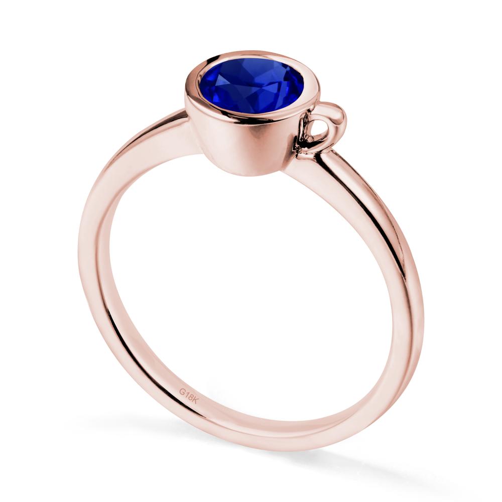 Creative Coffee Cup Inspired Sapphire Ring - LUO Jewelry #metal_18k rose gold