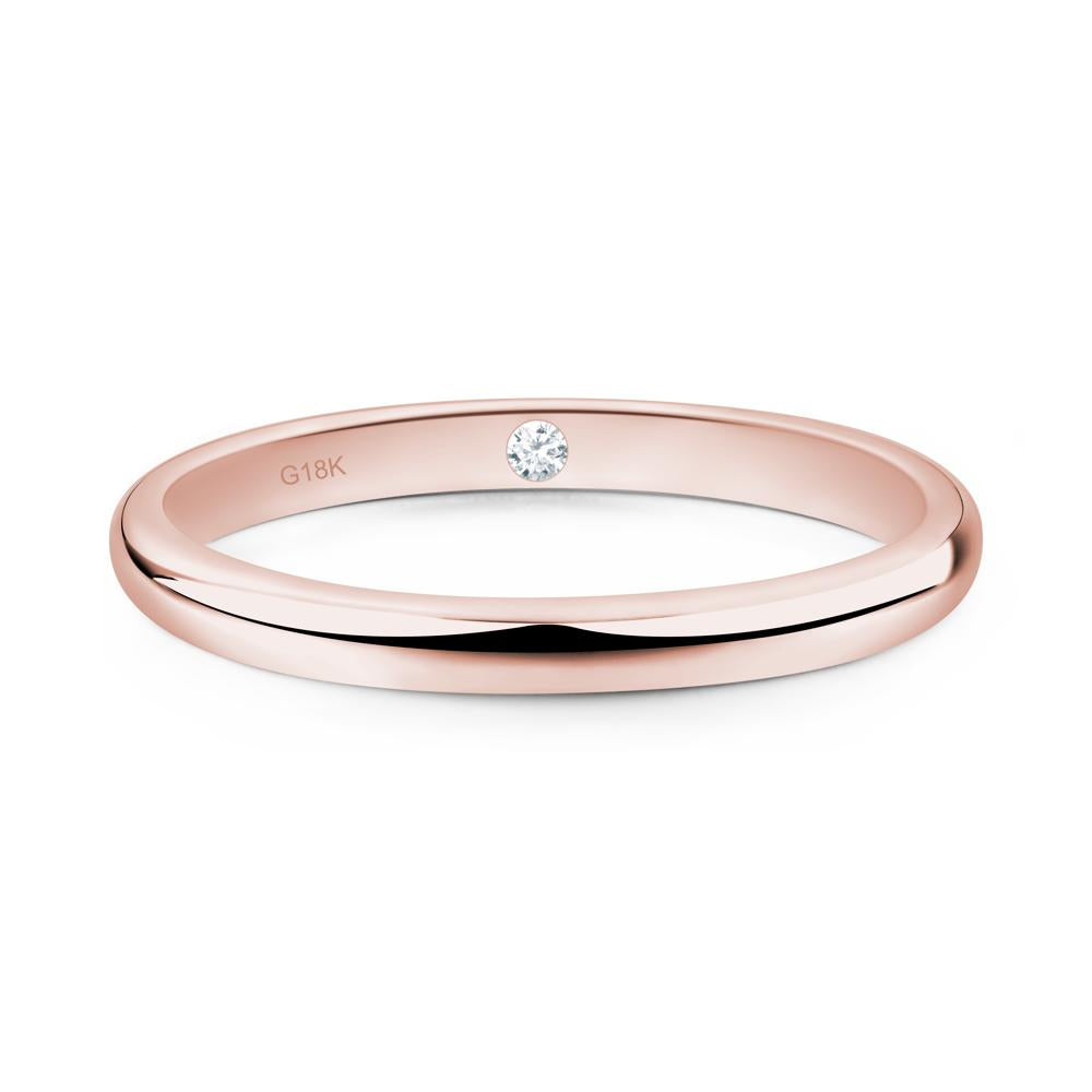 Diamond Plain Band Ring - LUO Jewelry #metal_18k rose gold