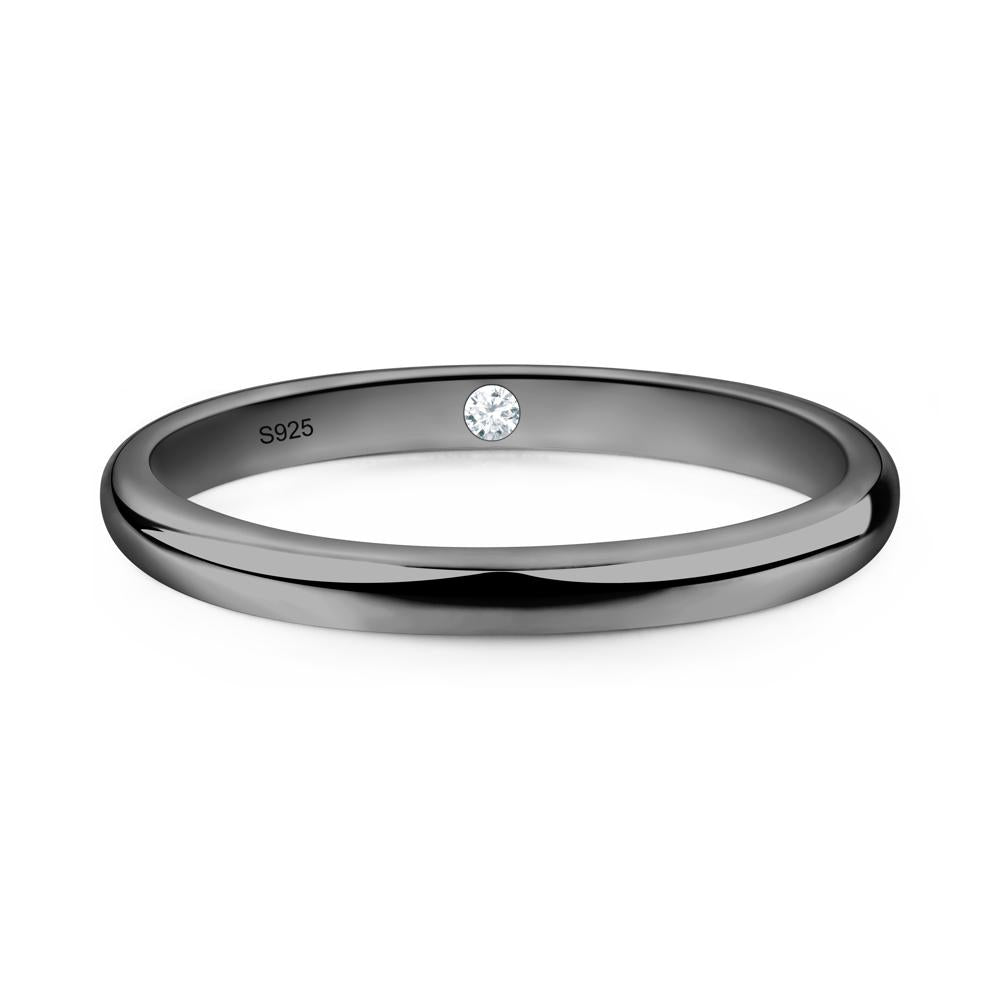 Diamond Plain Band Ring - LUO Jewelry #metal_black finish sterling silver