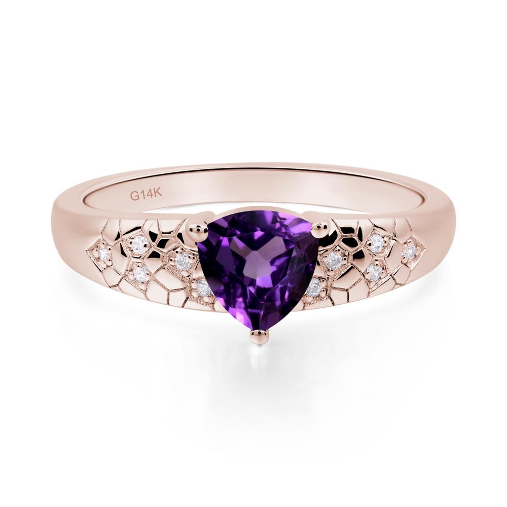 Amethyst Cracked Ring - LUO Jewelry #metal_14k rose gold