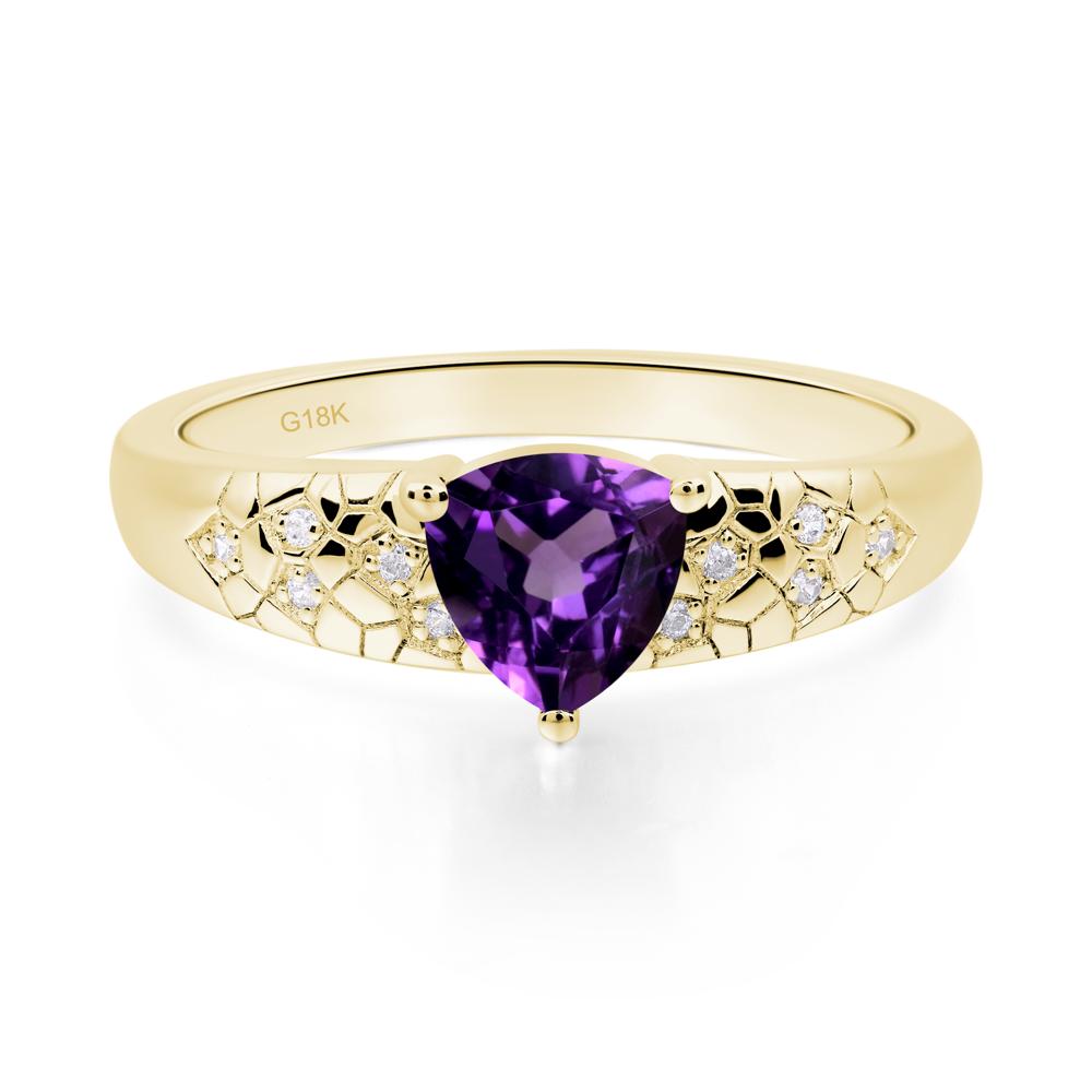 Amethyst Cracked Ring - LUO Jewelry #metal_18k yellow gold