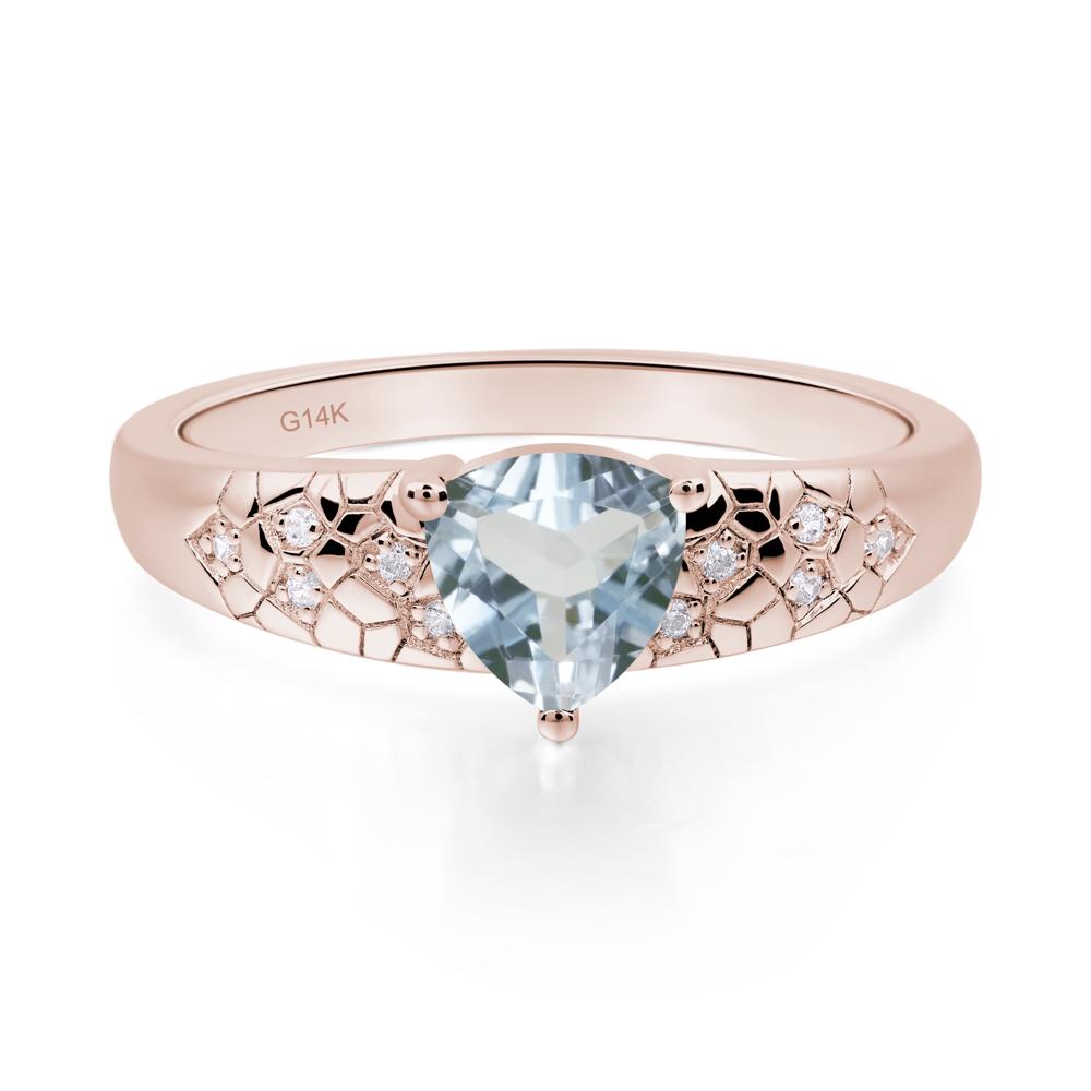 Aquamarine Cracked Ring - LUO Jewelry #metal_14k rose gold