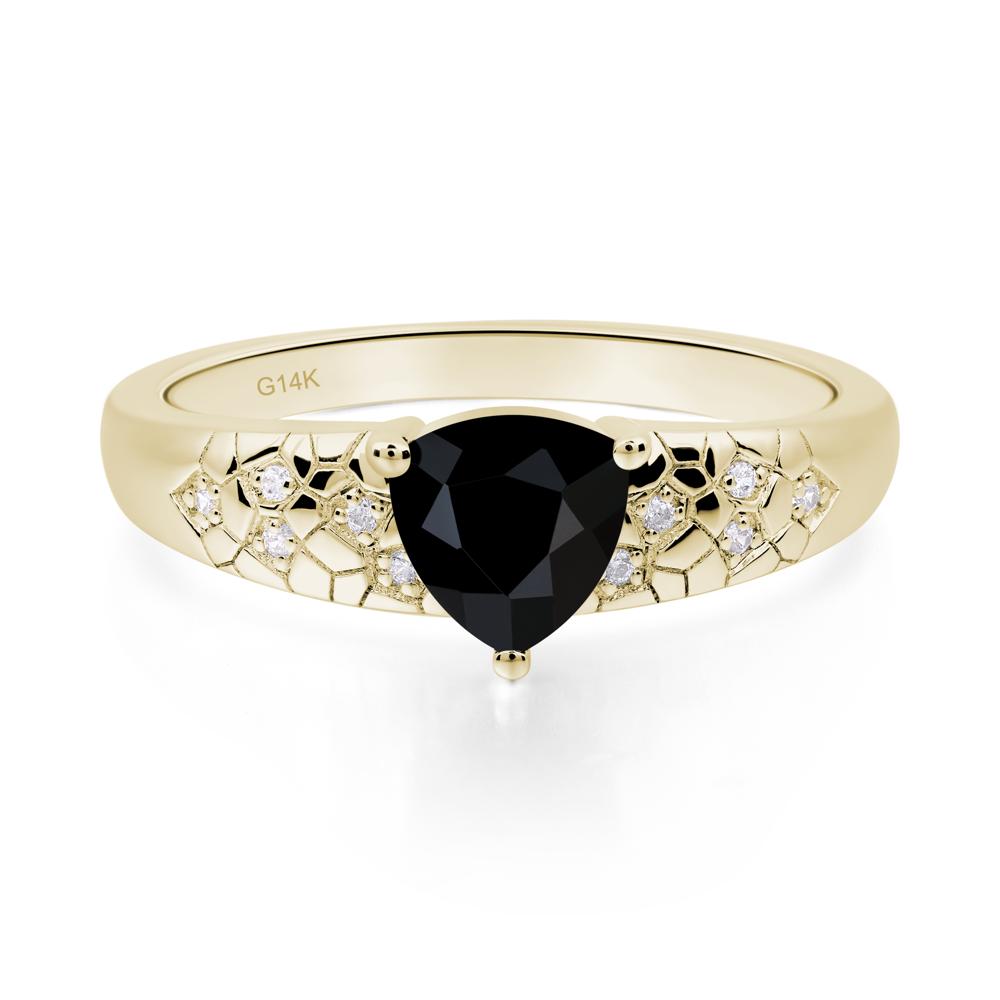 Black Spinel Cracked Ring - LUO Jewelry #metal_14k yellow gold