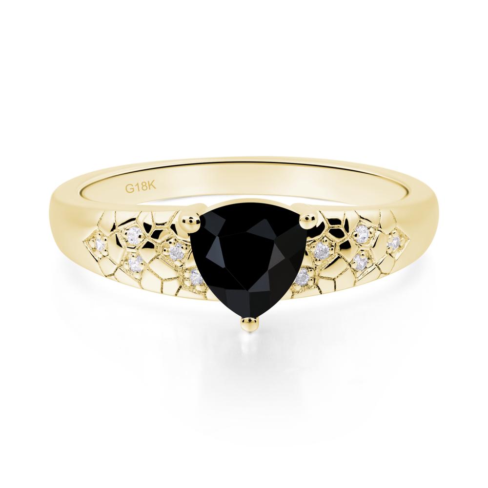 Black Spinel Cracked Ring - LUO Jewelry #metal_18k yellow gold