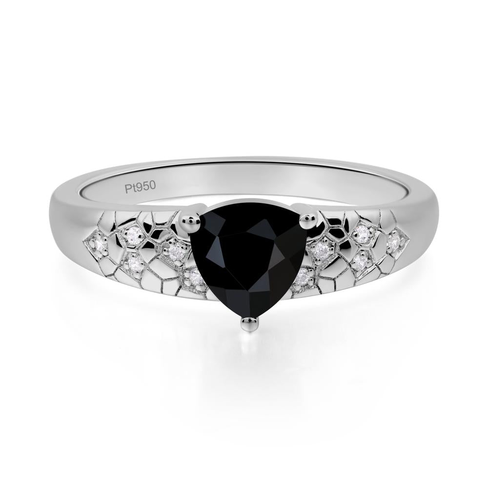 Black Spinel Cracked Ring - LUO Jewelry #metal_platinum