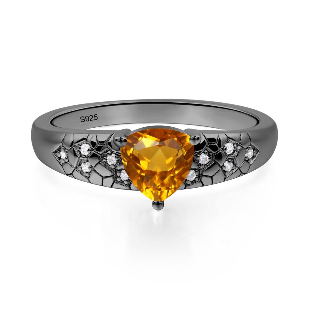 Citrine Cracked Ring - LUO Jewelry #metal_black finish sterling silver
