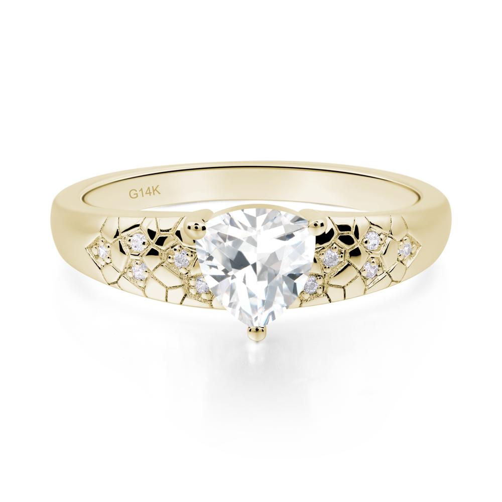 Cubic Zirconia Cracked Ring - LUO Jewelry #metal_14k yellow gold