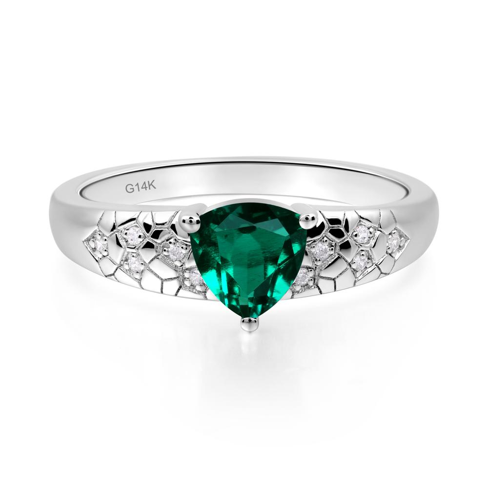 Emerald Cracked Ring - LUO Jewelry #metal_14k white gold