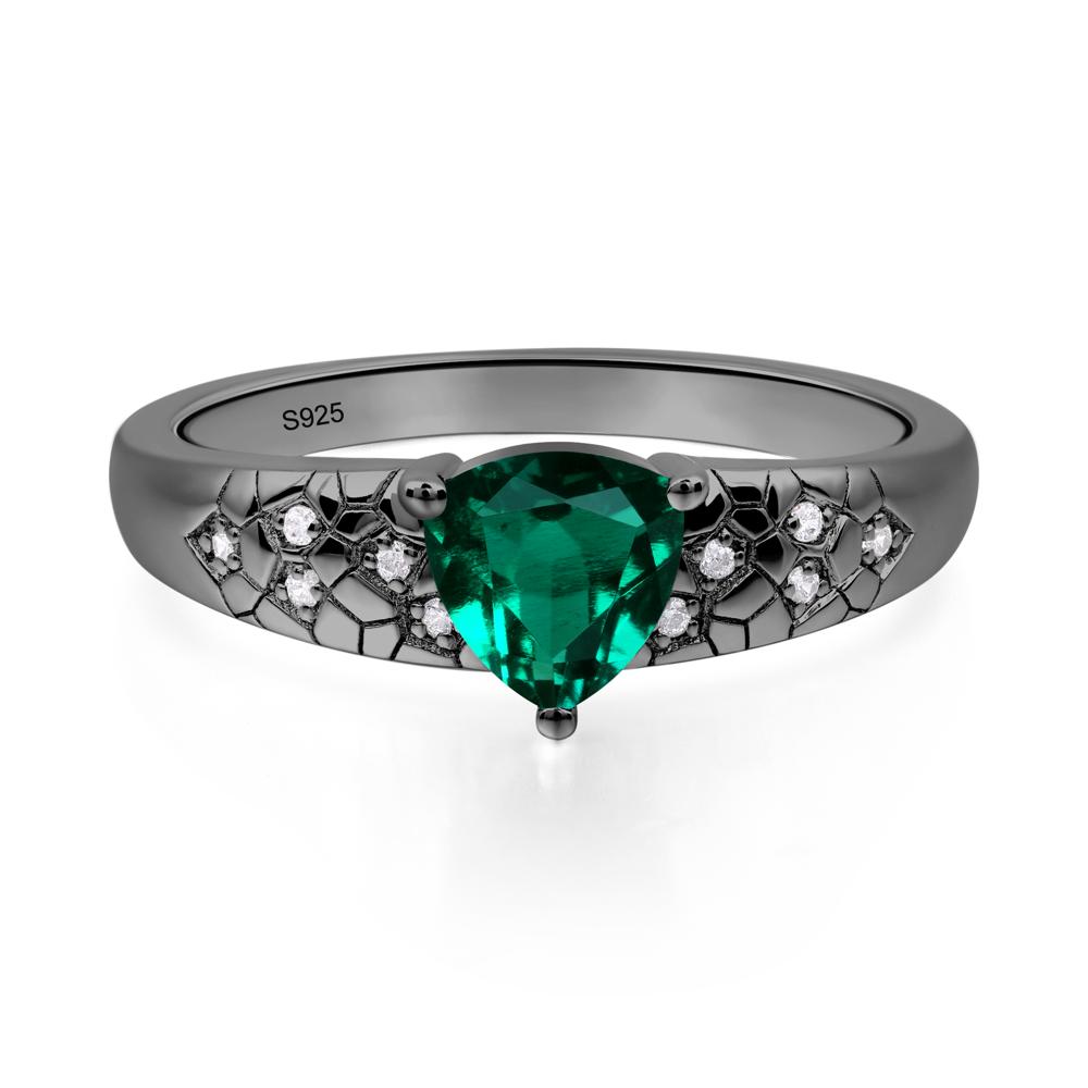 Emerald Cracked Ring - LUO Jewelry #metal_black finish sterling silver