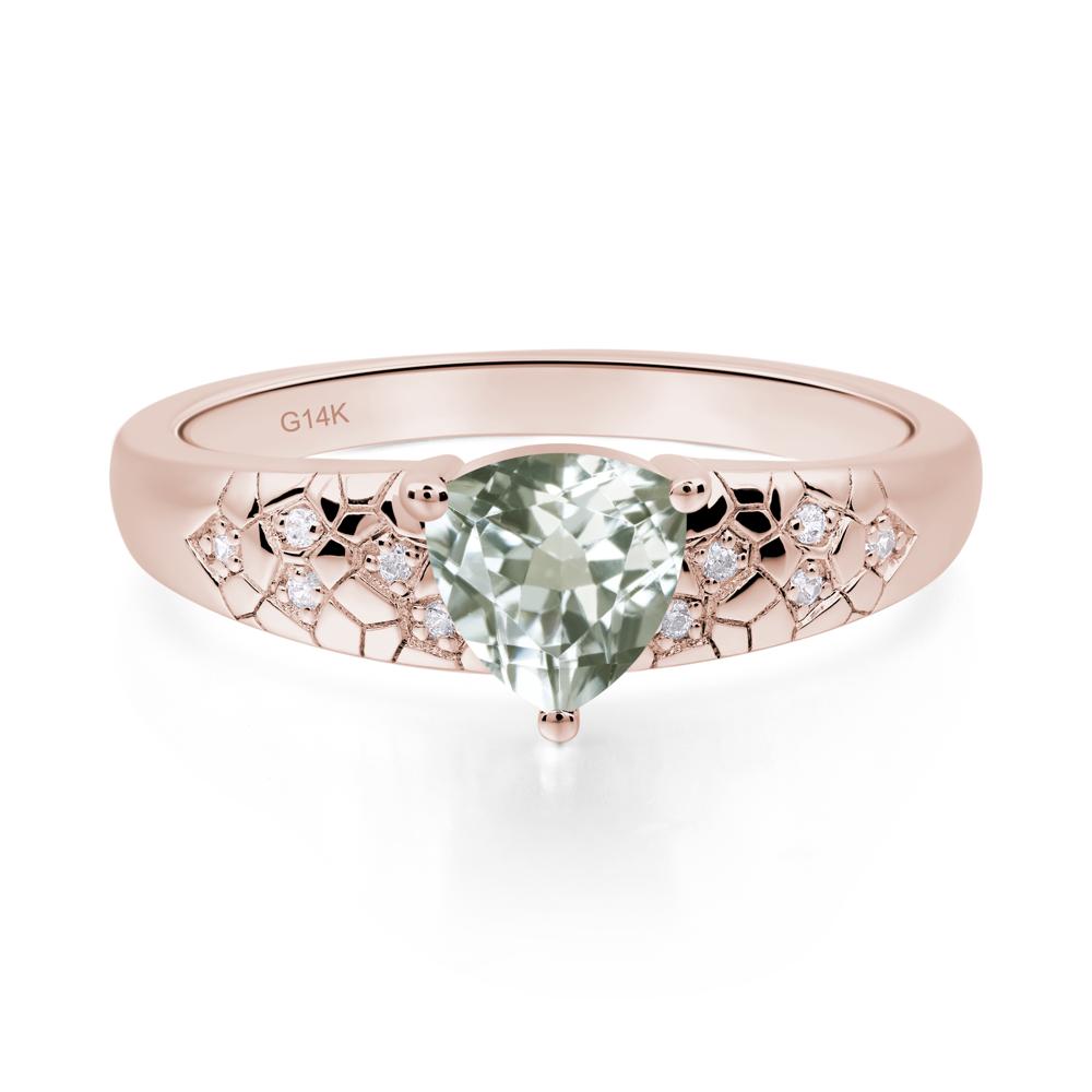 Green Amethyst Cracked Ring - LUO Jewelry #metal_14k rose gold