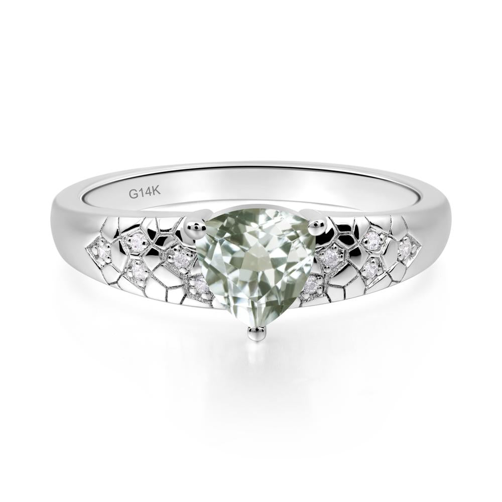 Green Amethyst Cracked Ring - LUO Jewelry #metal_14k white gold