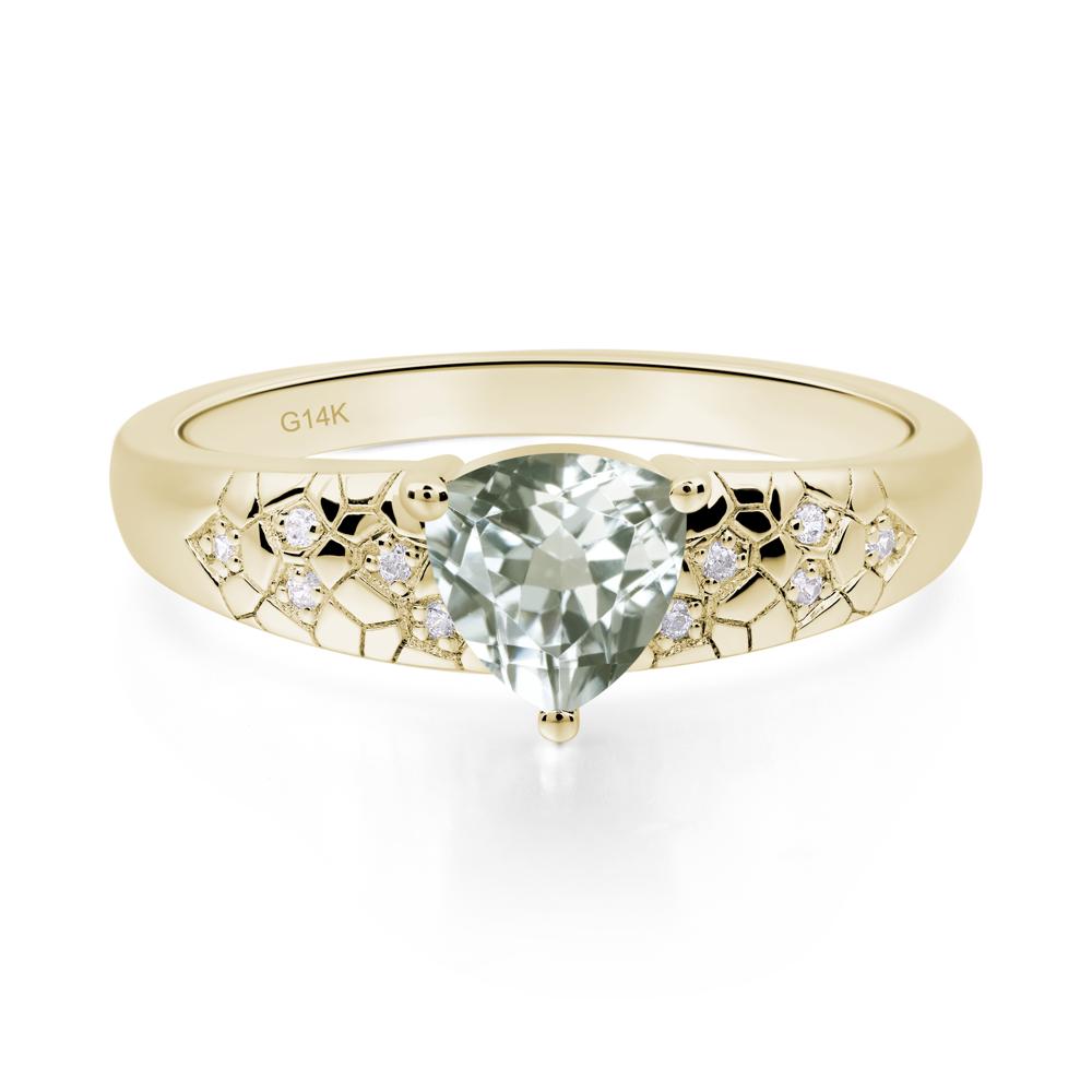Green Amethyst Cracked Ring - LUO Jewelry #metal_14k yellow gold