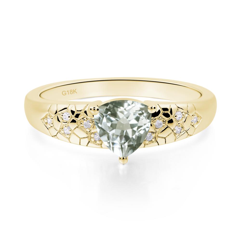 Green Amethyst Cracked Ring - LUO Jewelry #metal_18k yellow gold