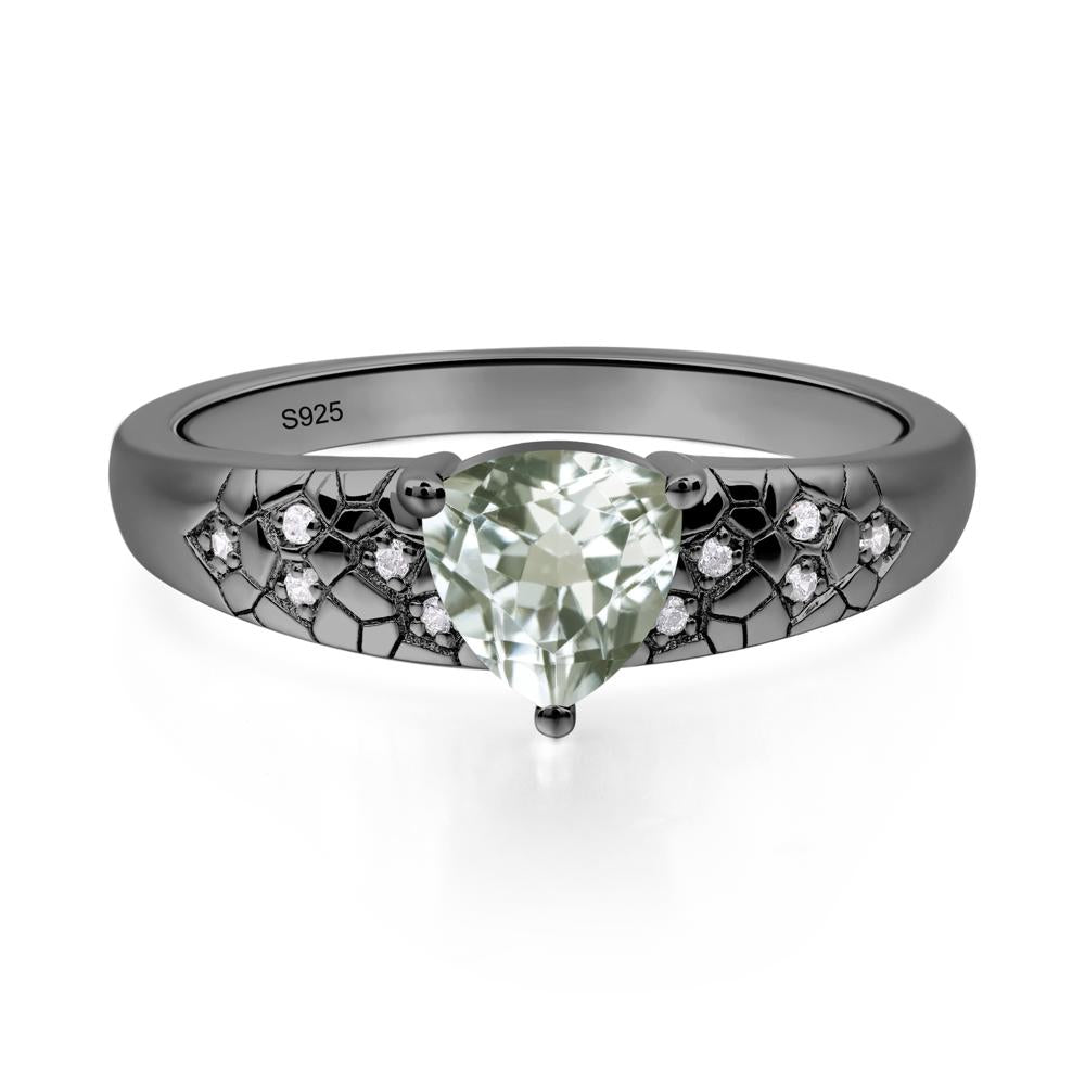 Green Amethyst Cracked Ring - LUO Jewelry #metal_black finish sterling silver