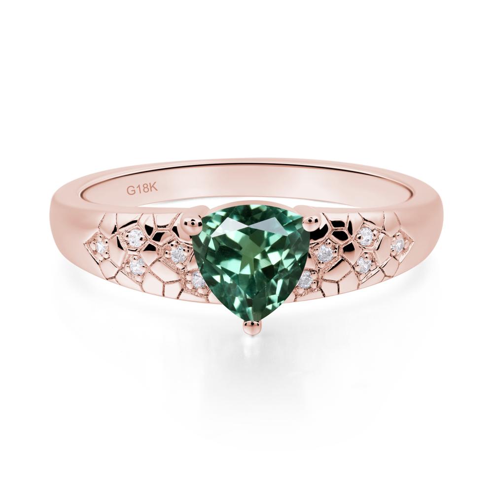 Green Sapphire Cracked Ring - LUO Jewelry #metal_18k rose gold