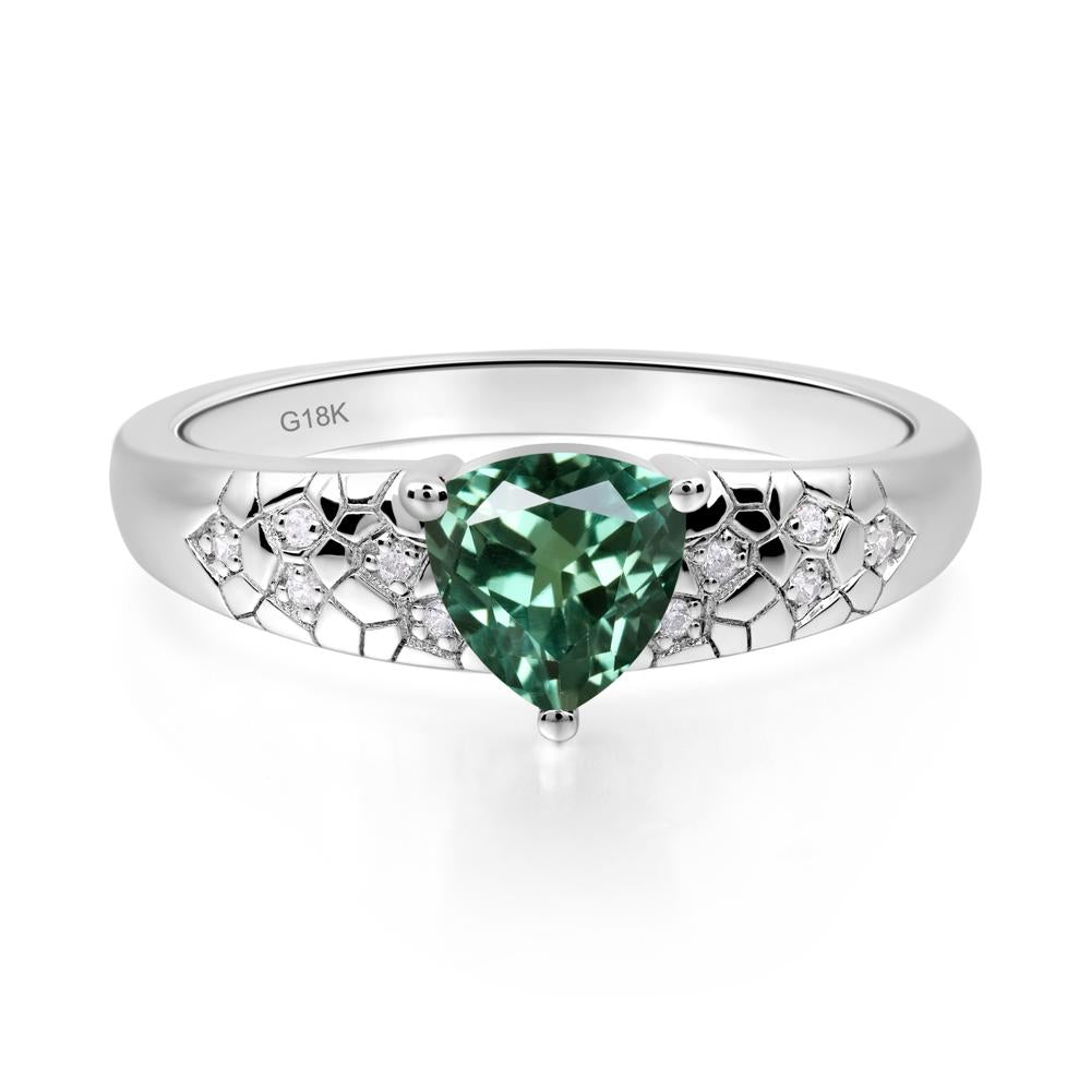 Green Sapphire Cracked Ring - LUO Jewelry #metal_18k white gold