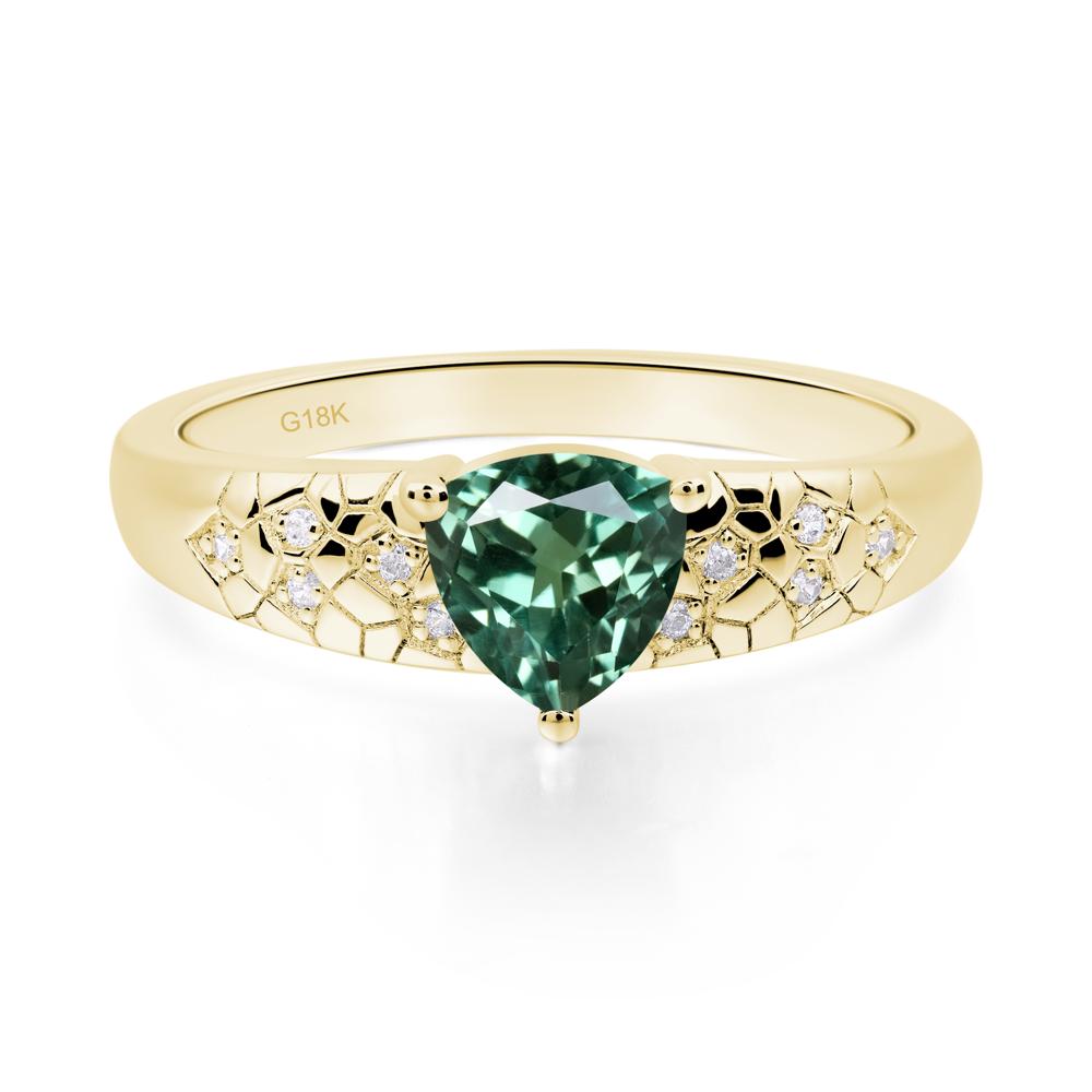 Green Sapphire Cracked Ring - LUO Jewelry #metal_18k yellow gold