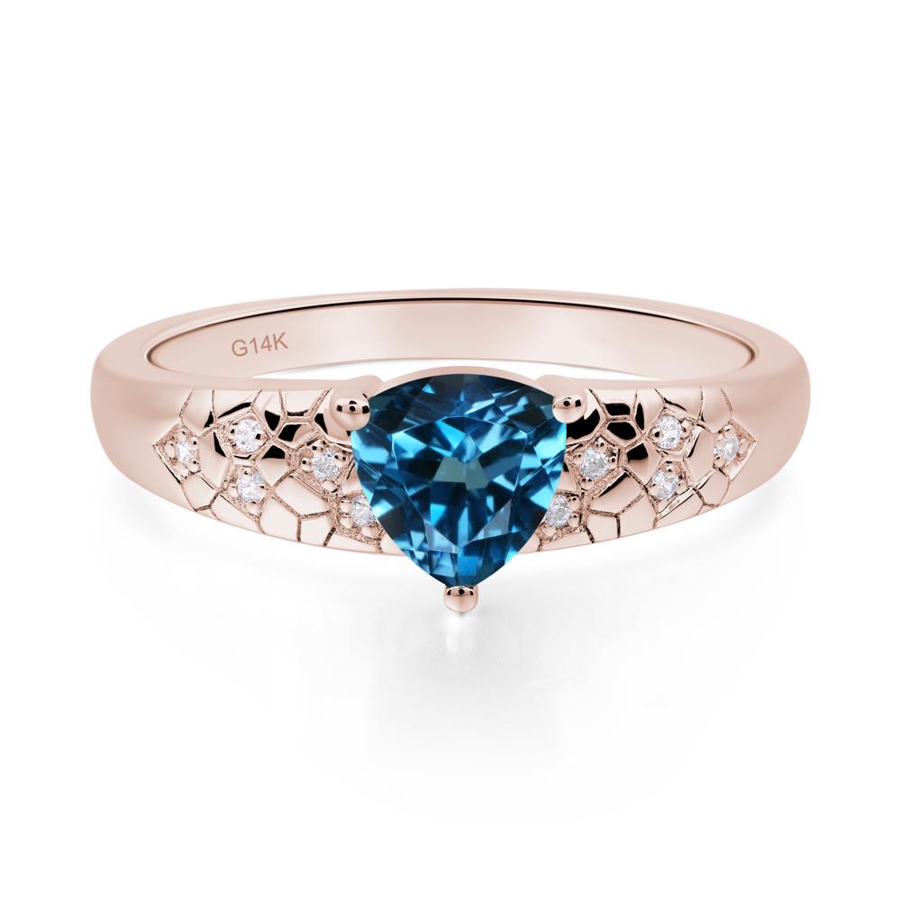 London Blue Topaz Cracked Ring - LUO Jewelry #metal_14k rose gold
