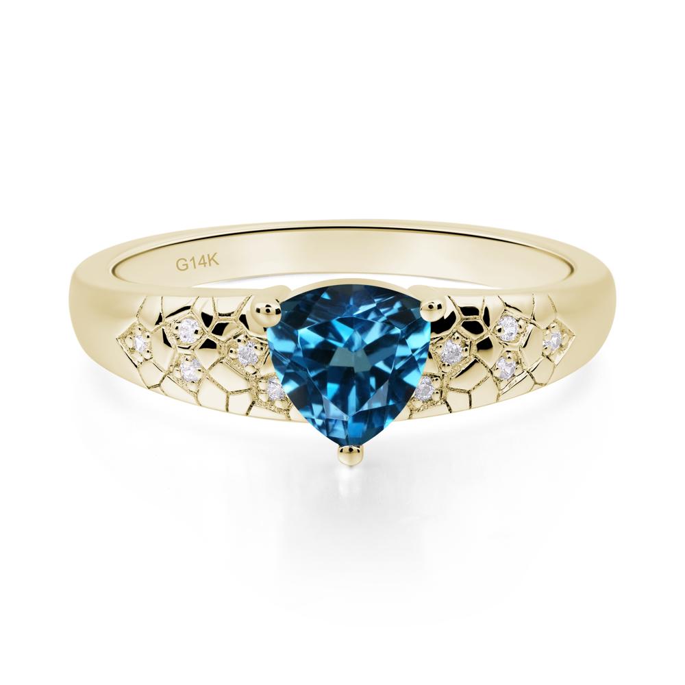 London Blue Topaz Cracked Ring - LUO Jewelry #metal_14k yellow gold