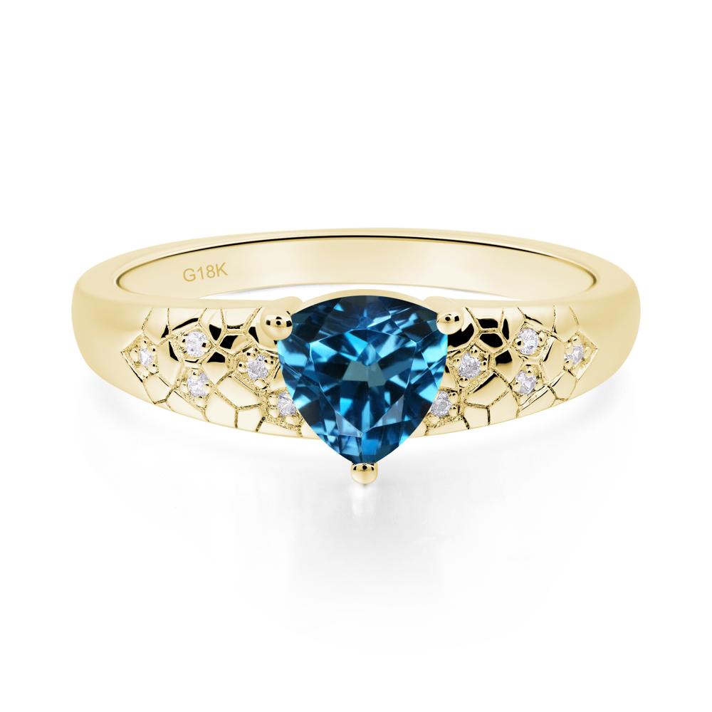 London Blue Topaz Cracked Ring - LUO Jewelry #metal_18k yellow gold