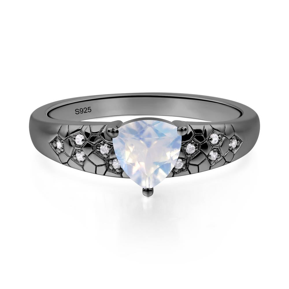Moonstone Cracked Ring - LUO Jewelry #metal_black finish sterling silver