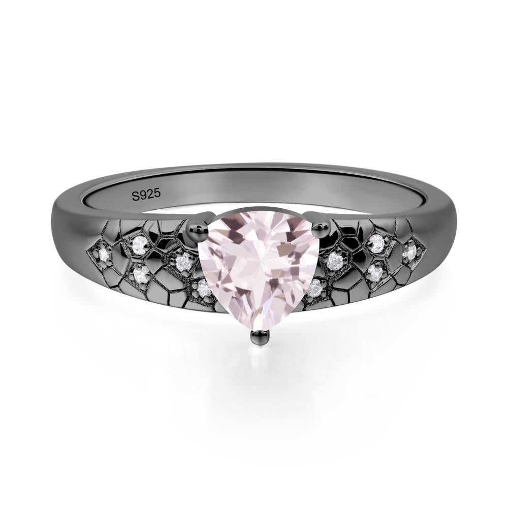 Morganite Cracked Ring - LUO Jewelry #metal_black finish sterling silver
