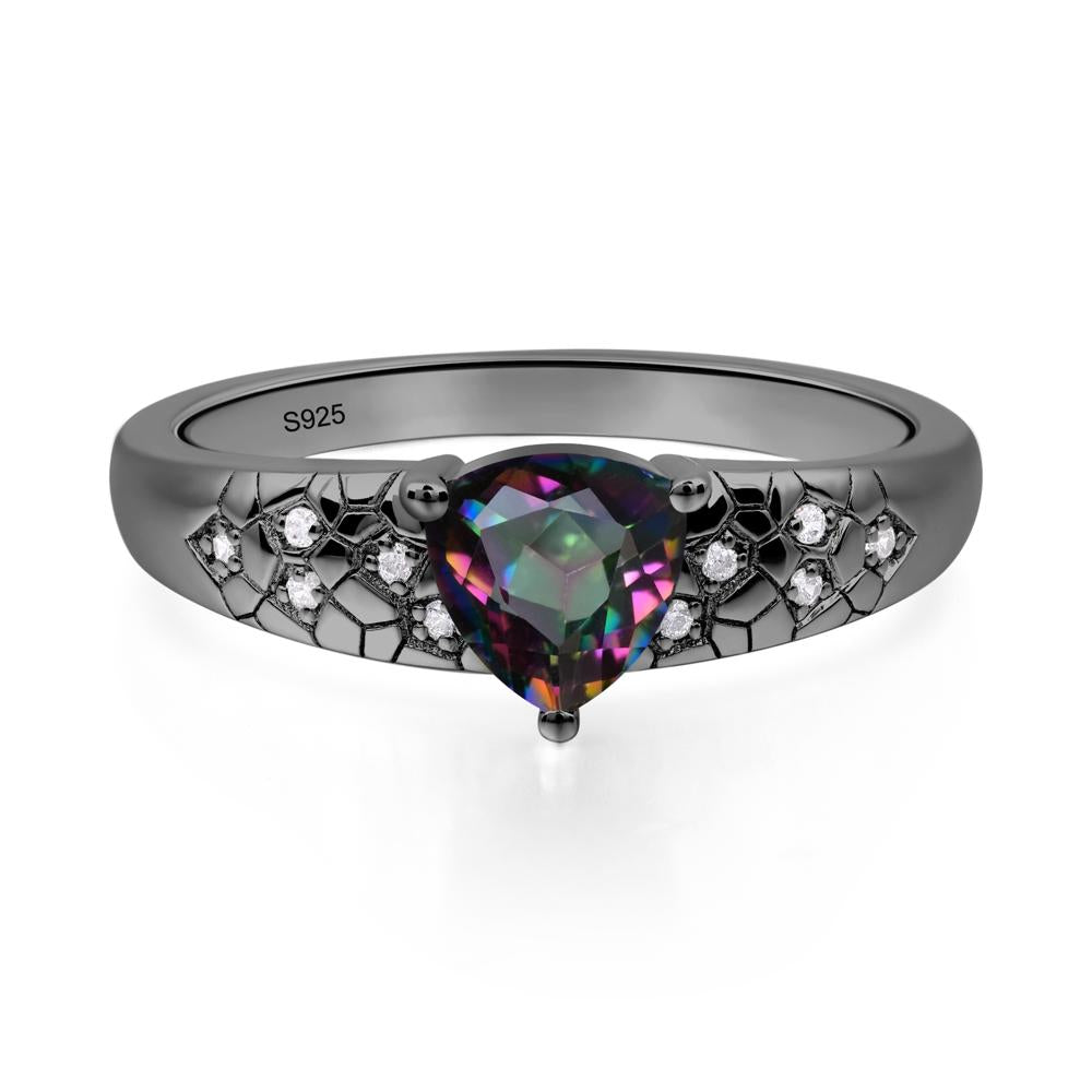 Mystic Topaz Cracked Ring - LUO Jewelry #metal_black finish sterling silver