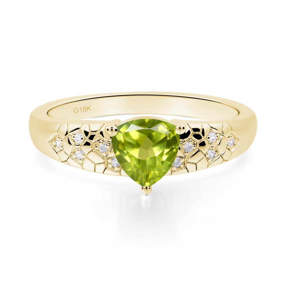 Peridot Cracked Ring - LUO Jewelry #metal_18k yellow gold