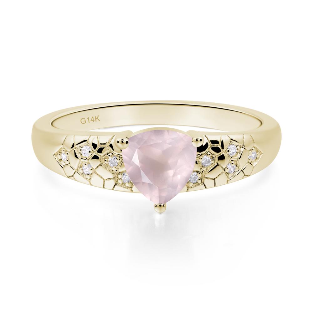 Rose Quartz Cracked Ring - LUO Jewelry #metal_14k yellow gold