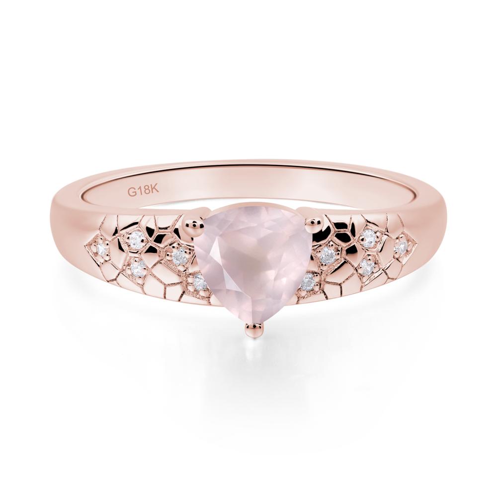 Rose Quartz Cracked Ring - LUO Jewelry #metal_18k rose gold