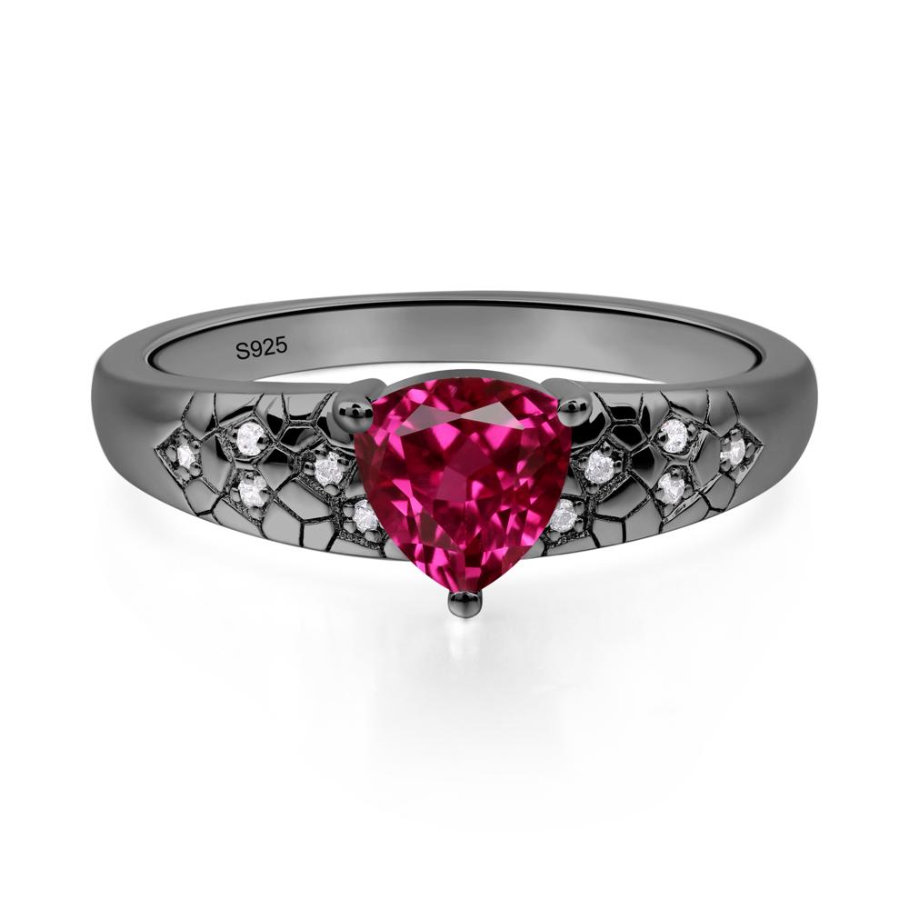 Ruby Cracked Ring - LUO Jewelry #metal_black finish sterling silver