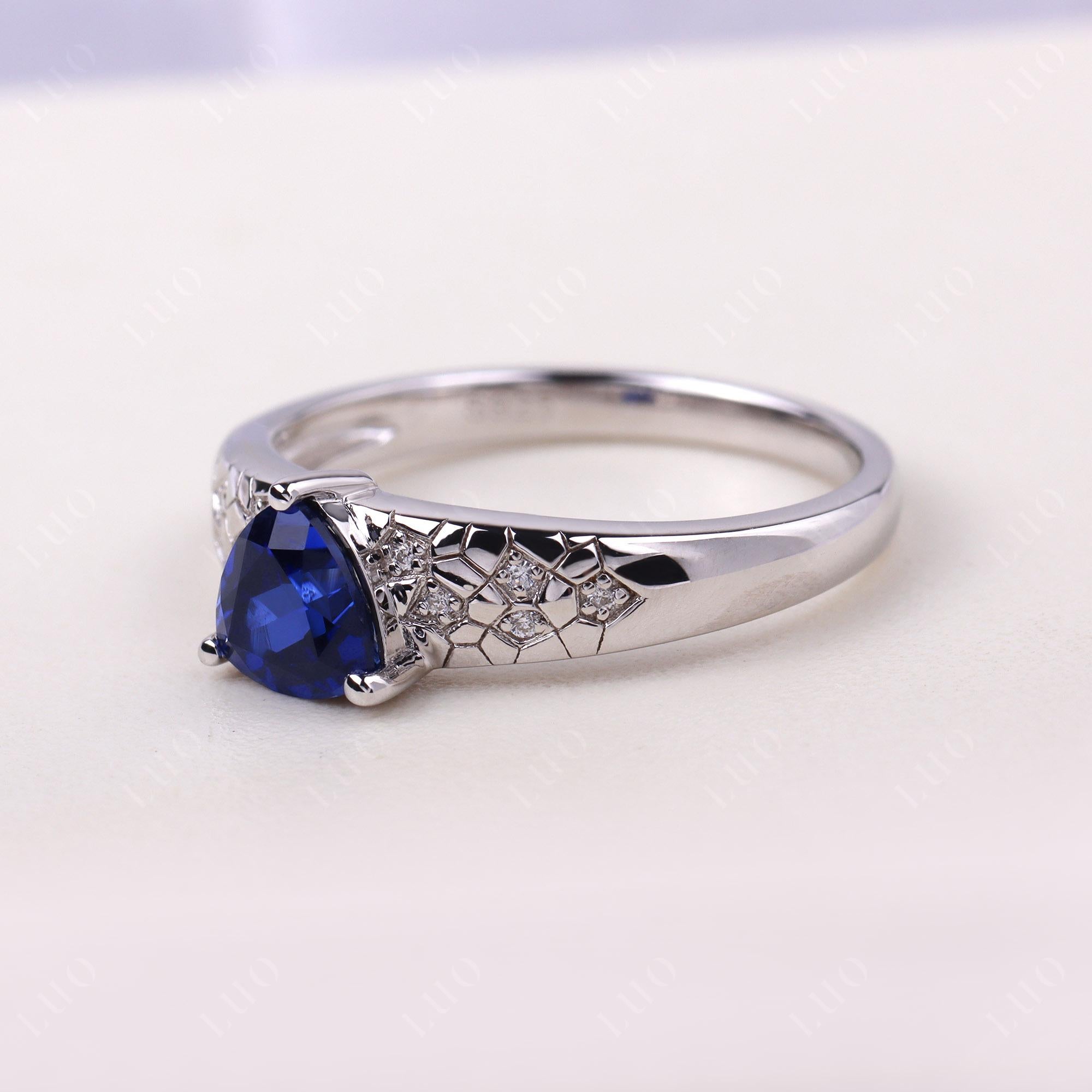 Sapphire Cracked Ring - LUO Jewelry 