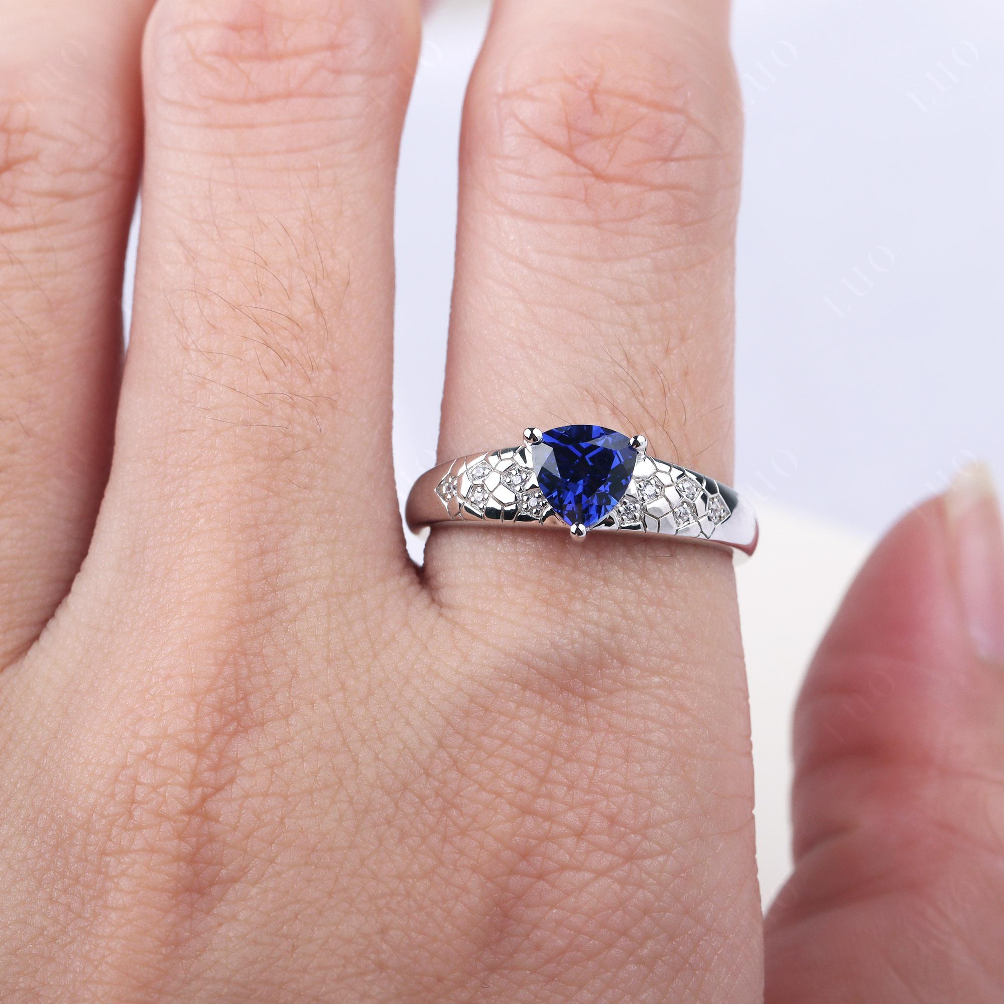 Sapphire Cracked Ring - LUO Jewelry 