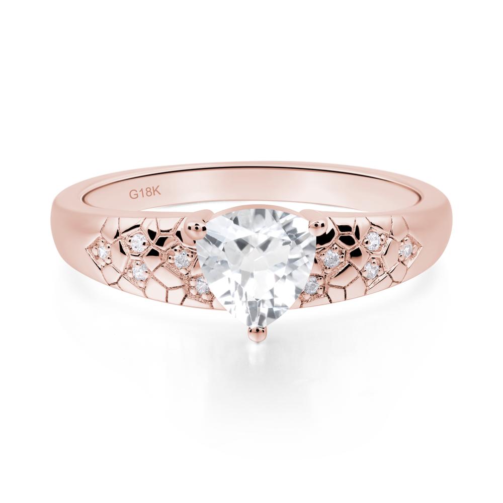 White Topaz Cracked Ring - LUO Jewelry #metal_18k rose gold