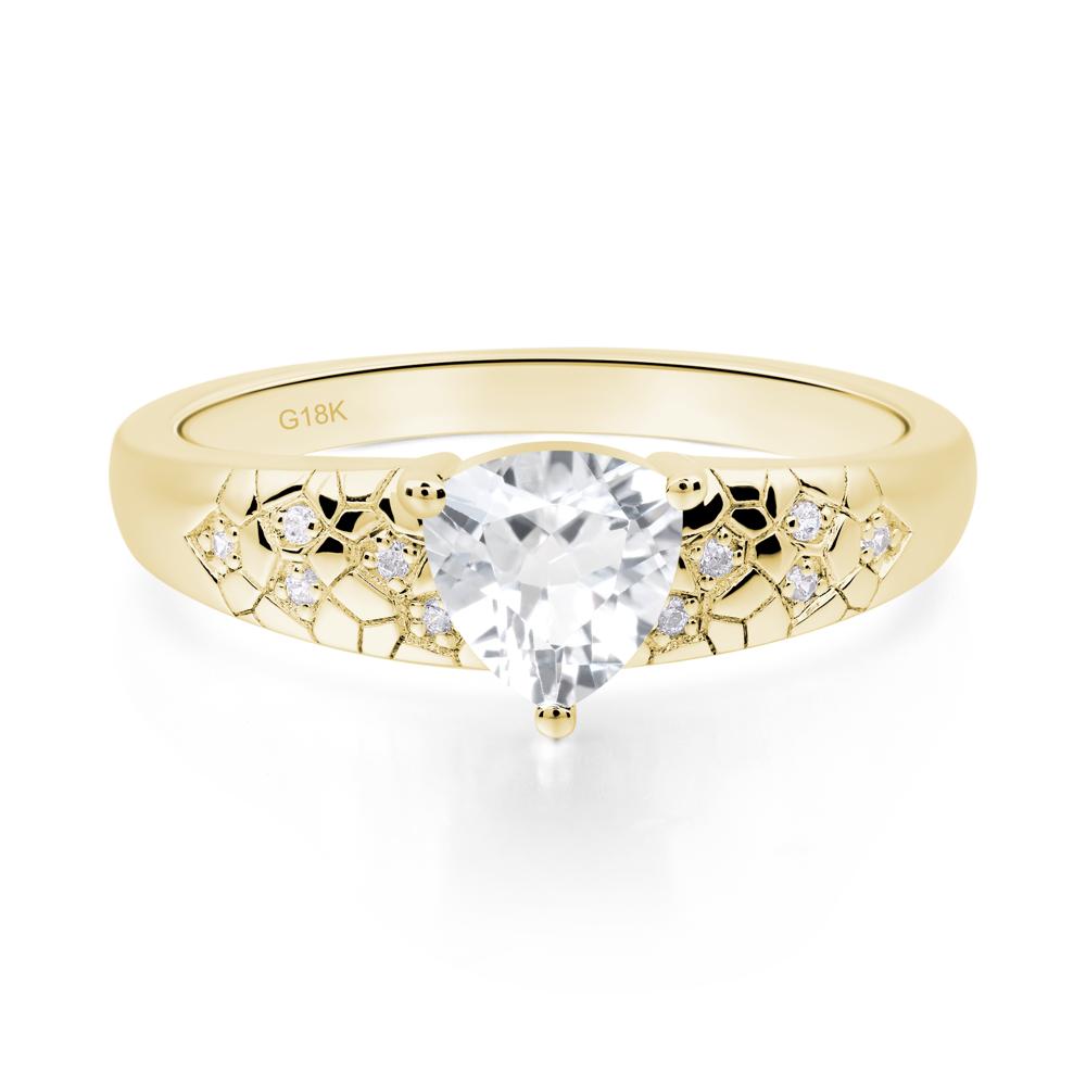 White Topaz Cracked Ring - LUO Jewelry #metal_18k yellow gold