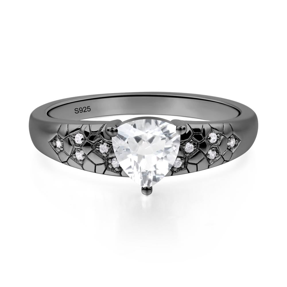 White Topaz Cracked Ring - LUO Jewelry #metal_black finish sterling silver