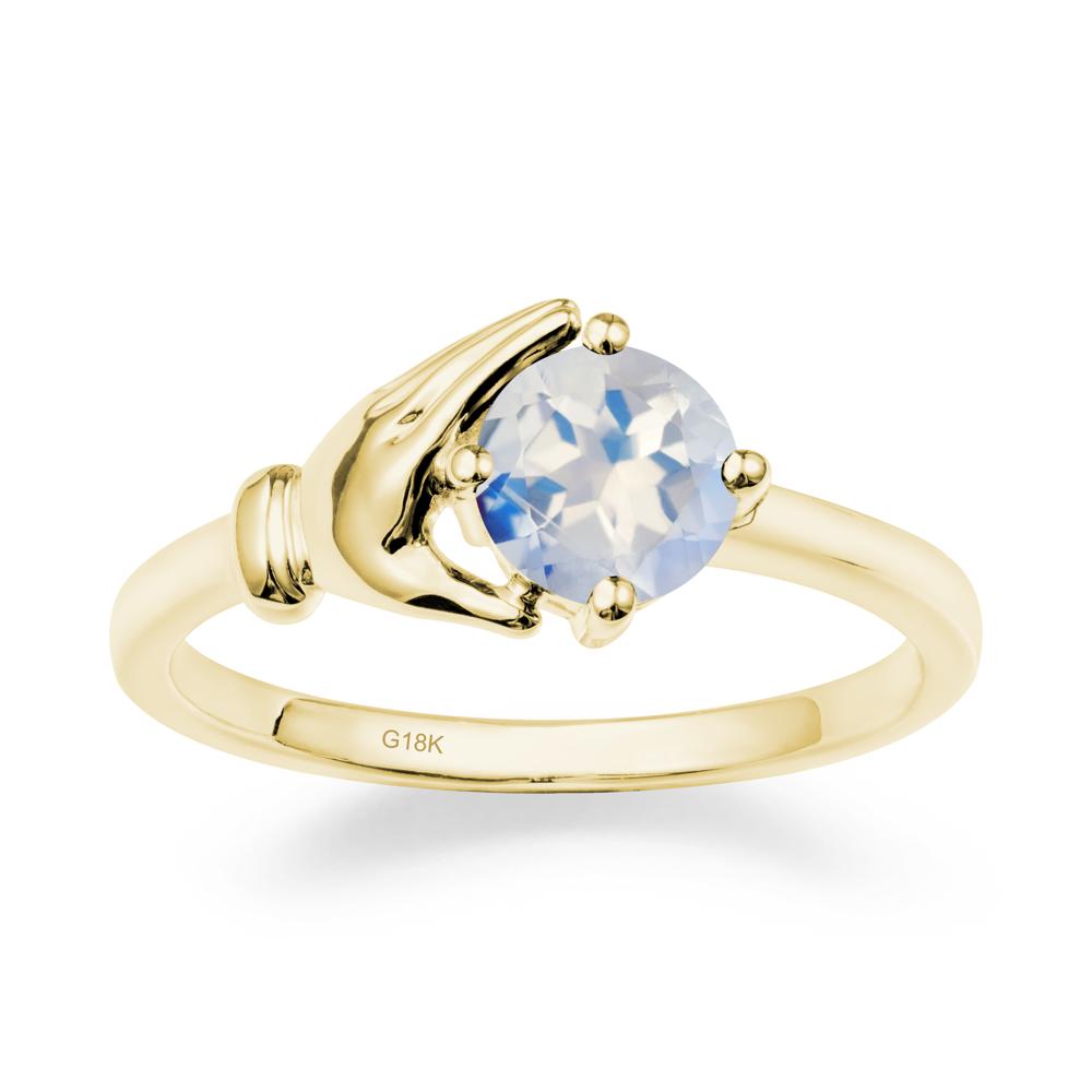 Moonstone Hand Shaped Ring - LUO Jewelry #metal_18k yellow gold