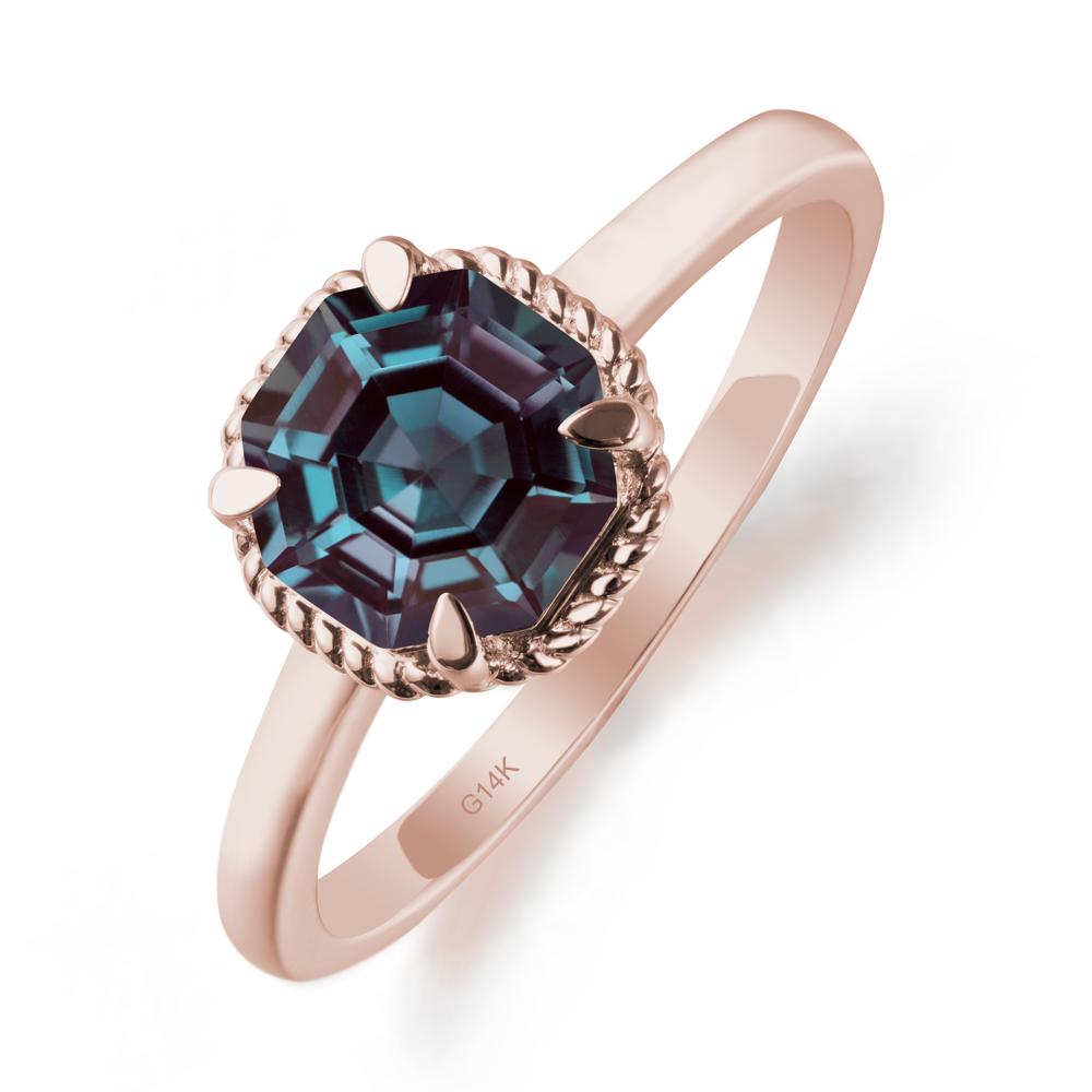 Minimalist  Octagon Alexandrite Ring - LUO Jewelry #metal_14k rose gold