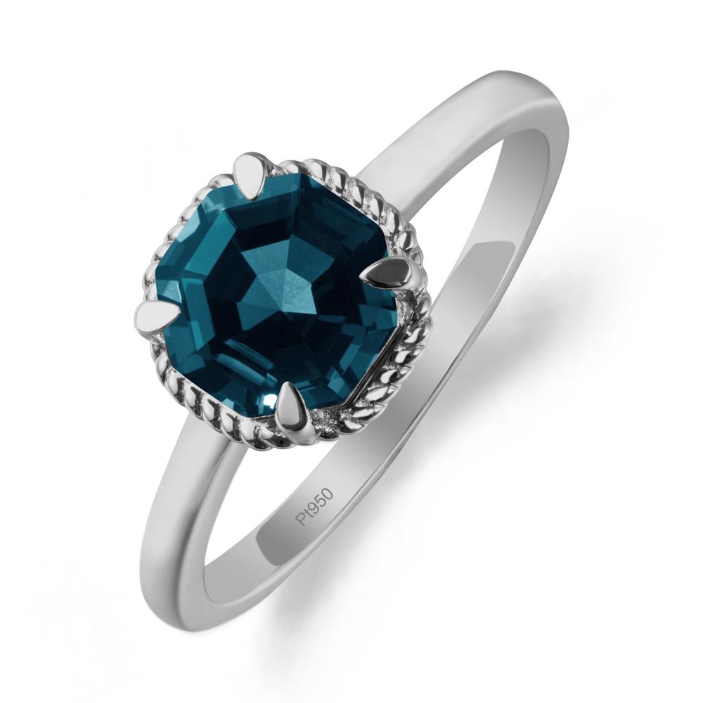London Blue Topaz Sterling Silver Octagon Ring - LUO Jewelry #metal_platinum