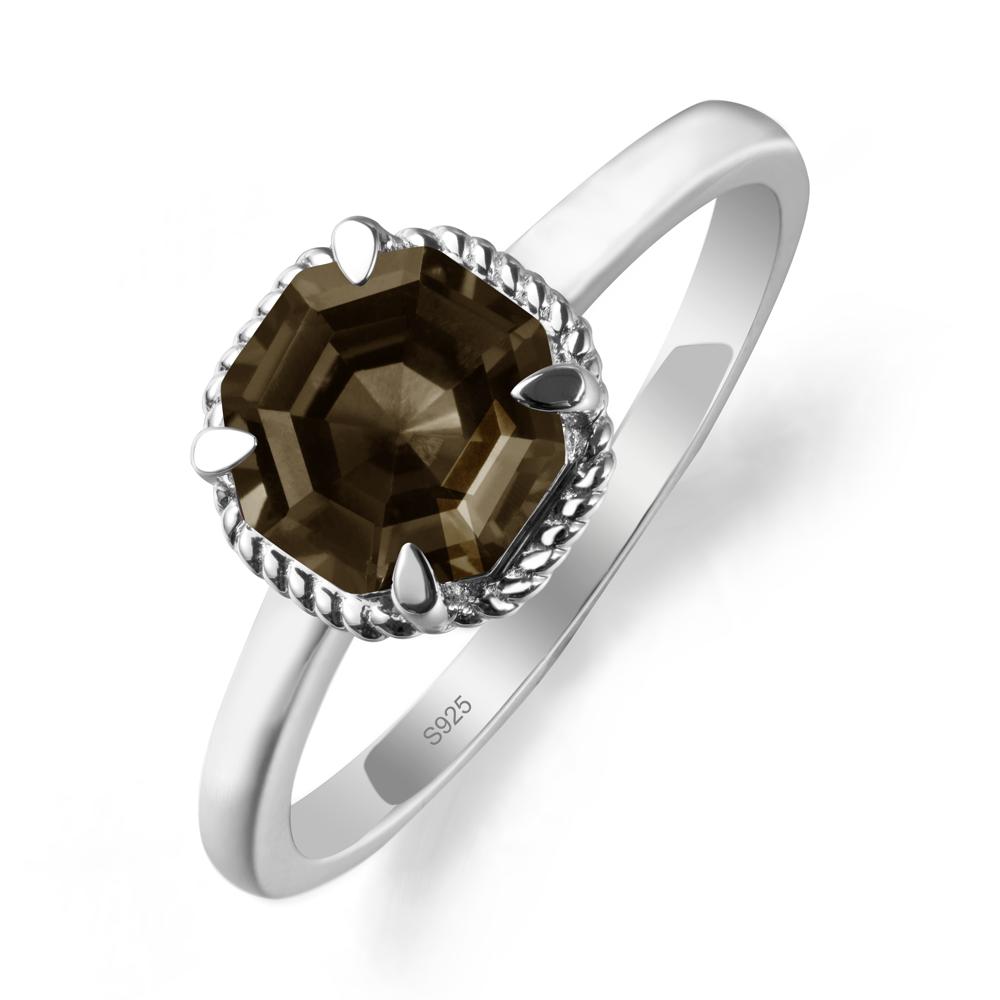 Smoky Quartz Sterling Silver Octagon Ring - LUO Jewelry #metal_sterling silver