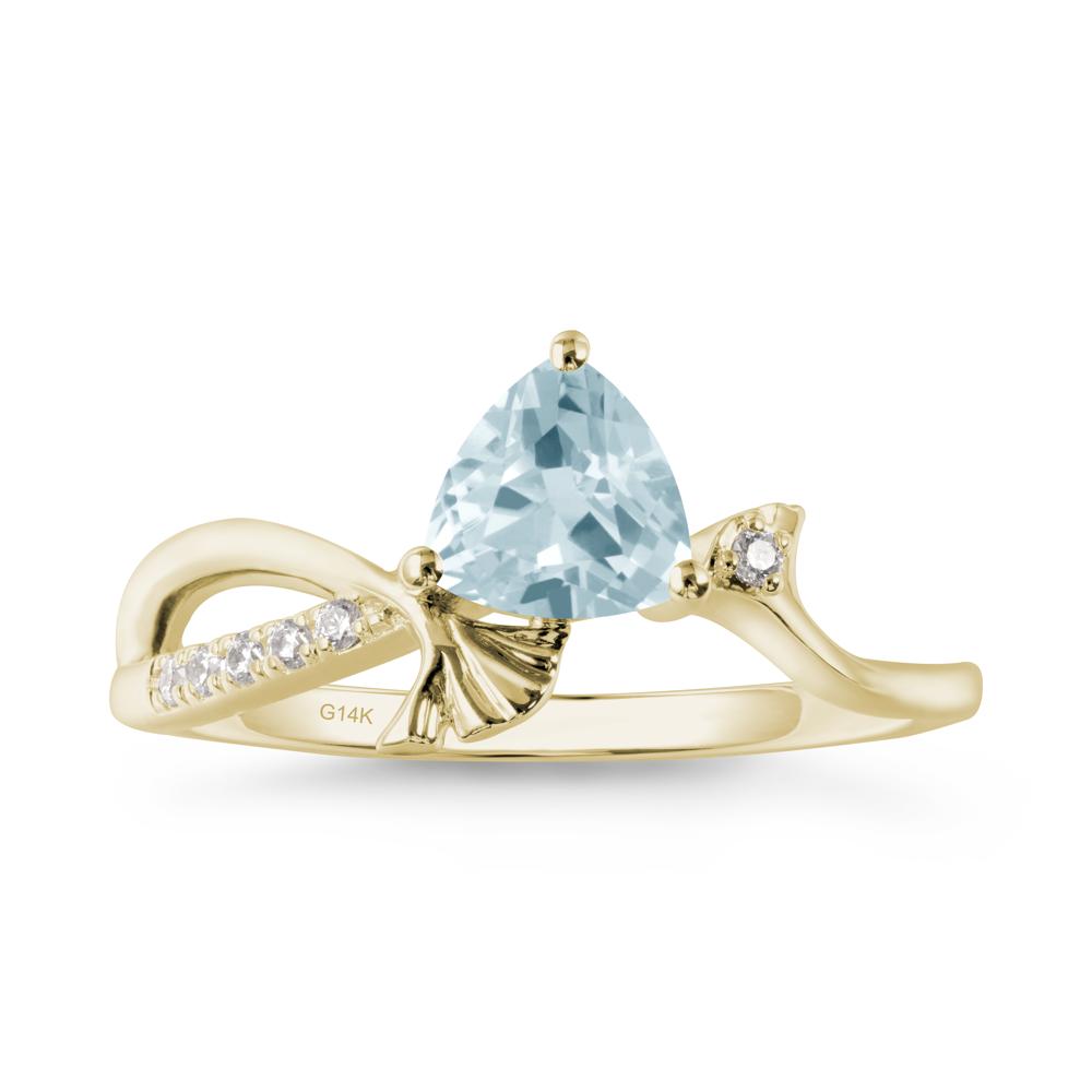 Ginkgo Leaf Trillion Aquamarine Ring - LUO Jewelry #metal_14k yellow gold