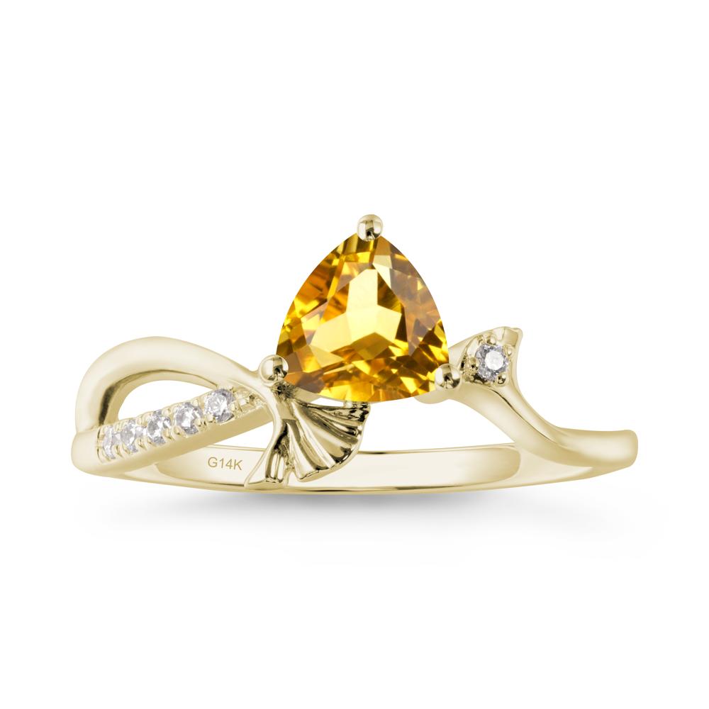 Ginkgo Leaf Trillion Citrine Ring - LUO Jewelry #metal_14k yellow gold