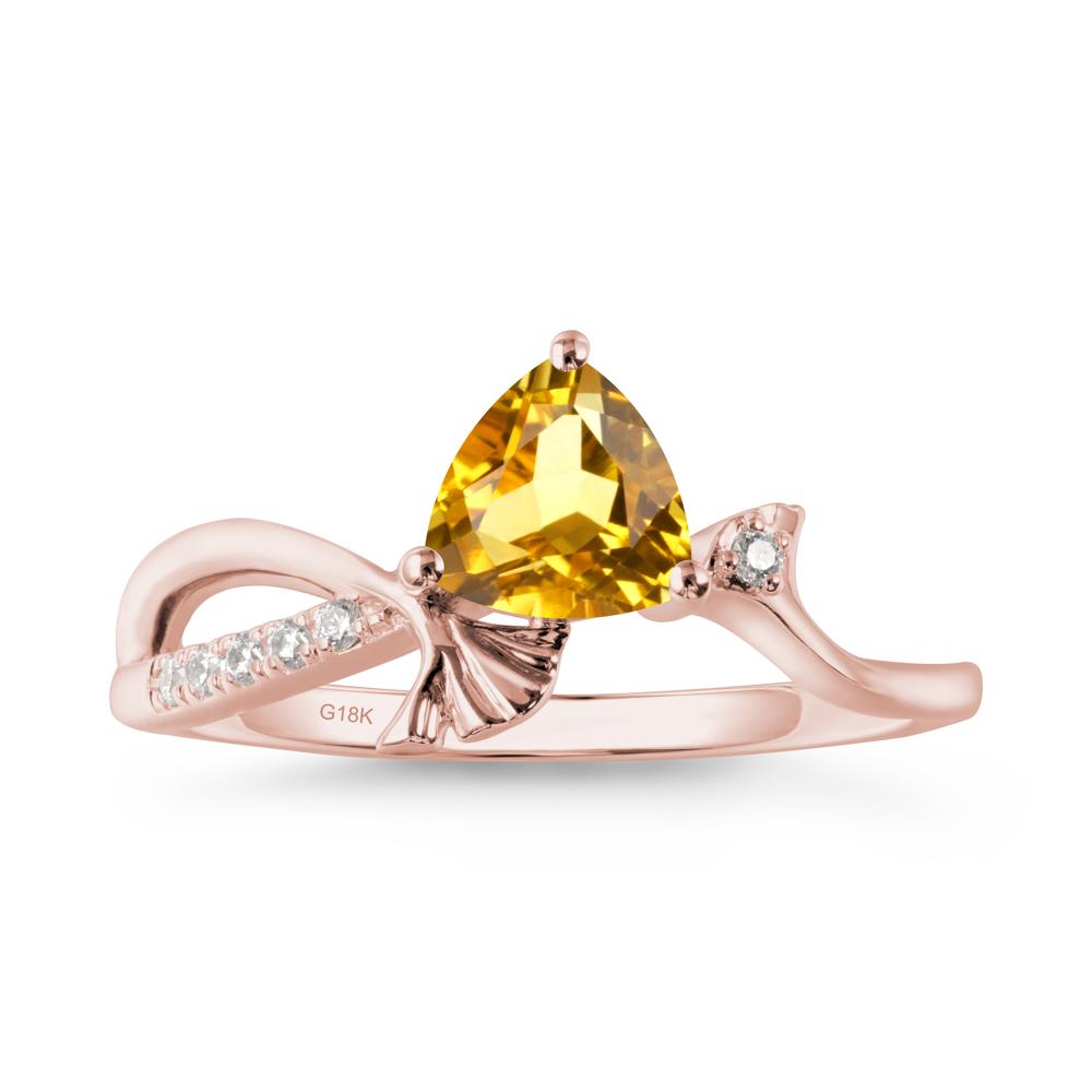Ginkgo Leaf Trillion Citrine Ring - LUO Jewelry #metal_18k rose gold